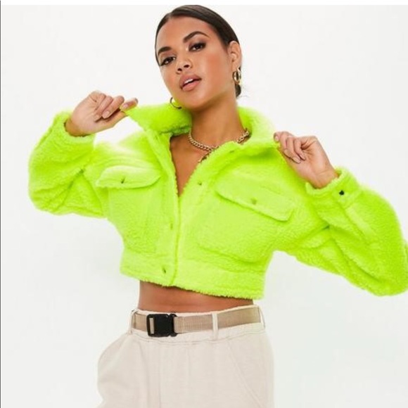 neon teddy coat